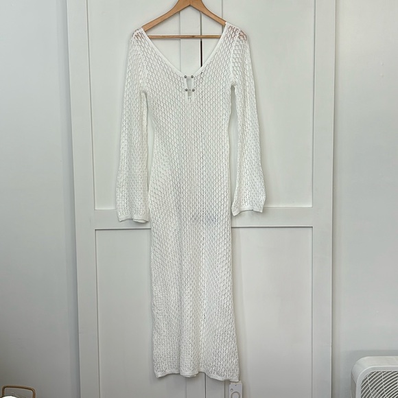 Commense Crochet Open Knit Maxi Beach Dress Coverup - Picture 4 of 9